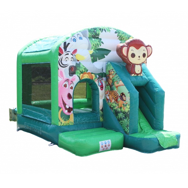 Springkussen kleine aap met glijbaan 4x3